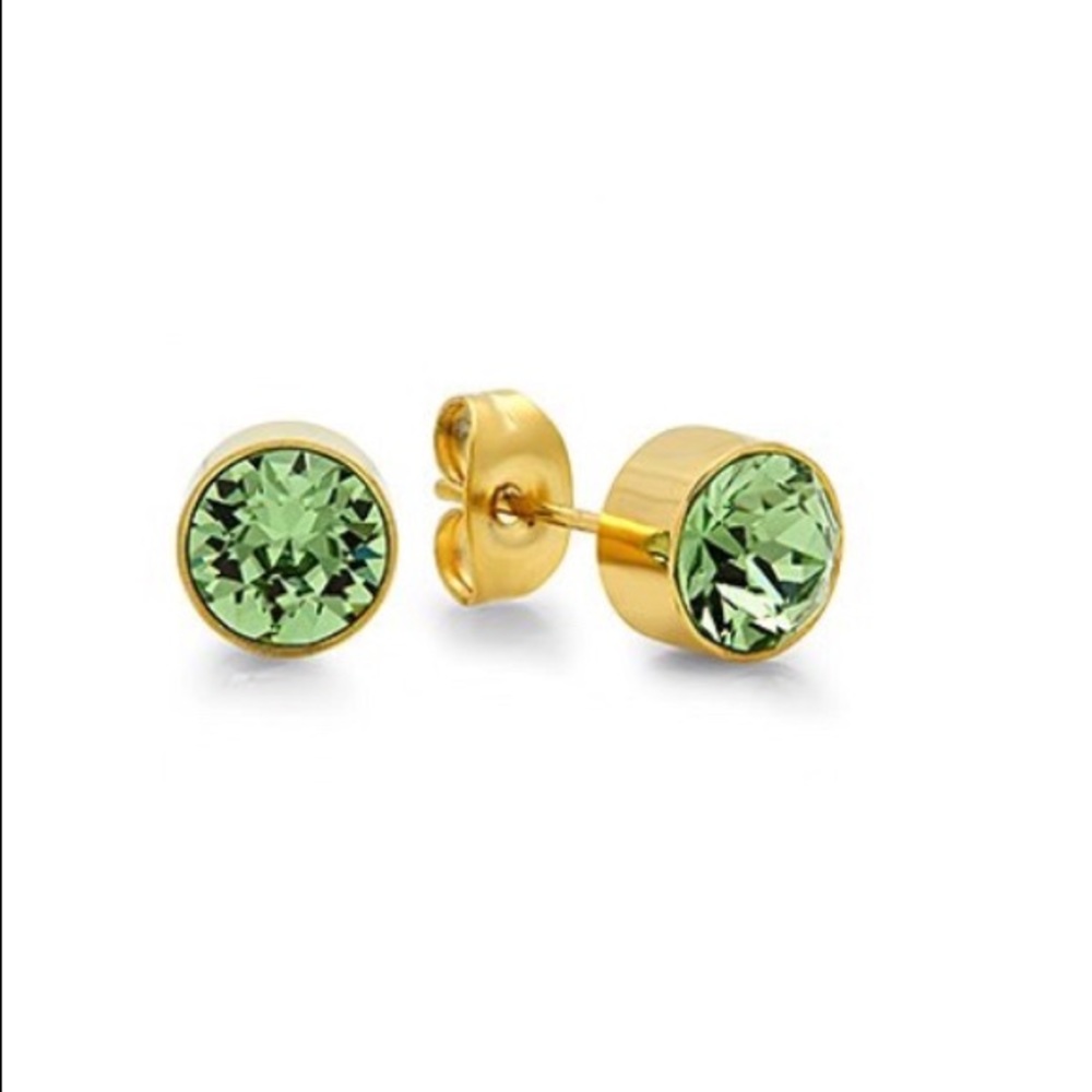 NWT18k Gold-Plated Stud Earrings Swarovski®Crystal